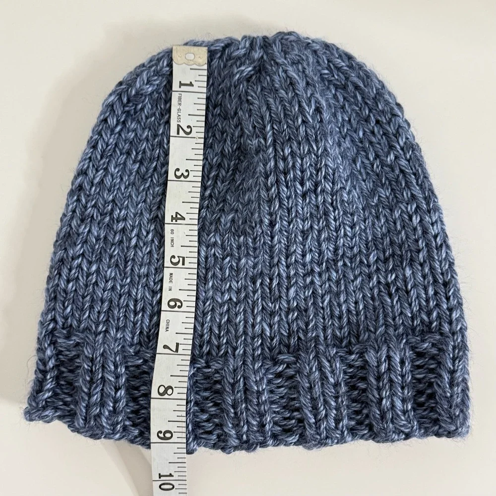 Hand-Knit Blue Beanie